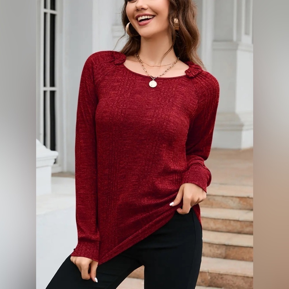 Essential Elegance Round Neck Textured Shirt